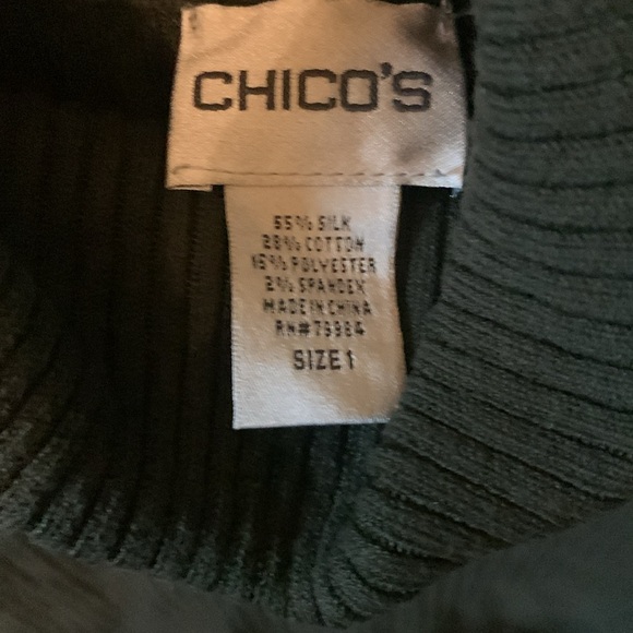 Chico's Olive Sleeveless Turtleneck Top - Picture 2 of 3